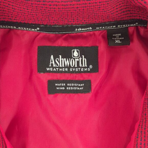Ashworth Jacket Mens XL Pullover Red Deerwood Golf Wind Water Resistant - Picture 6 of 10